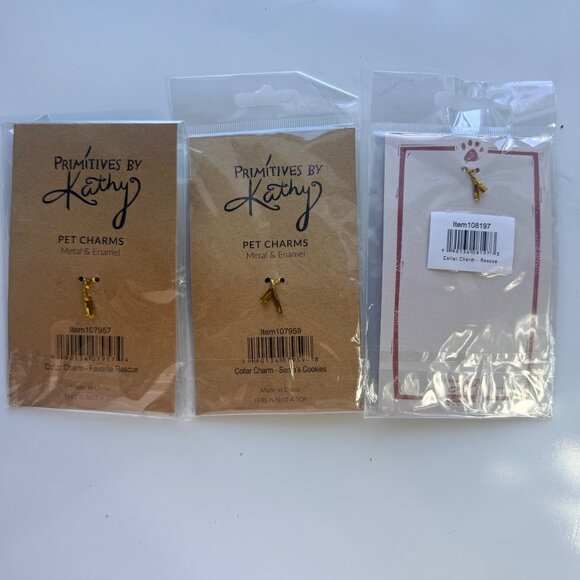 Primitives By Kathy Pet Collar Charms Metal Enamel Holiday Design - Picture 5 of 5